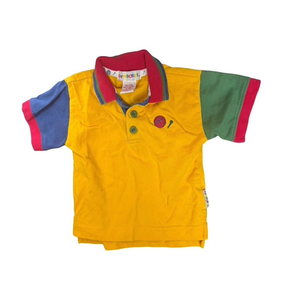 Vintage Gymboree Infant Polo Shirt Yellow‎ Collar 100% Cotton primary